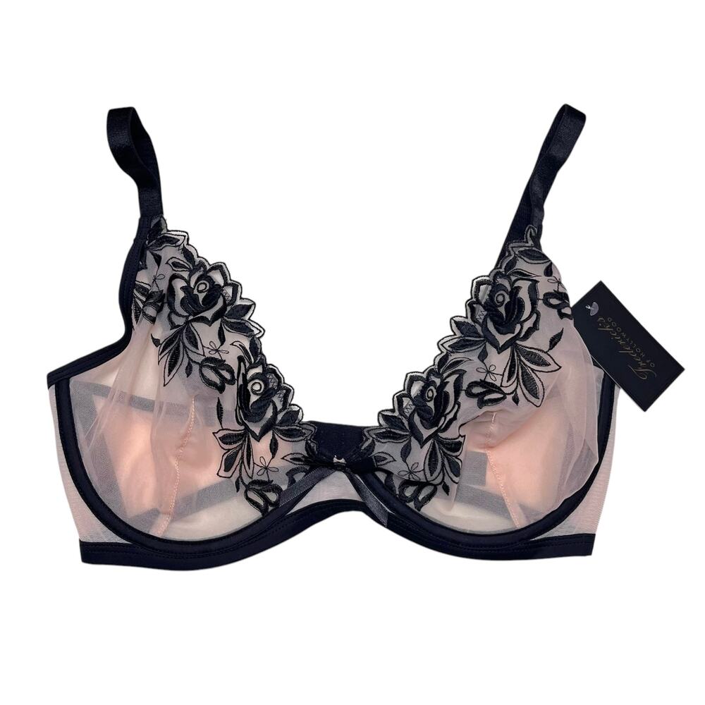 Frederick's of Hollywood Meghan Underwire Bra Black / Nude Size 32D
